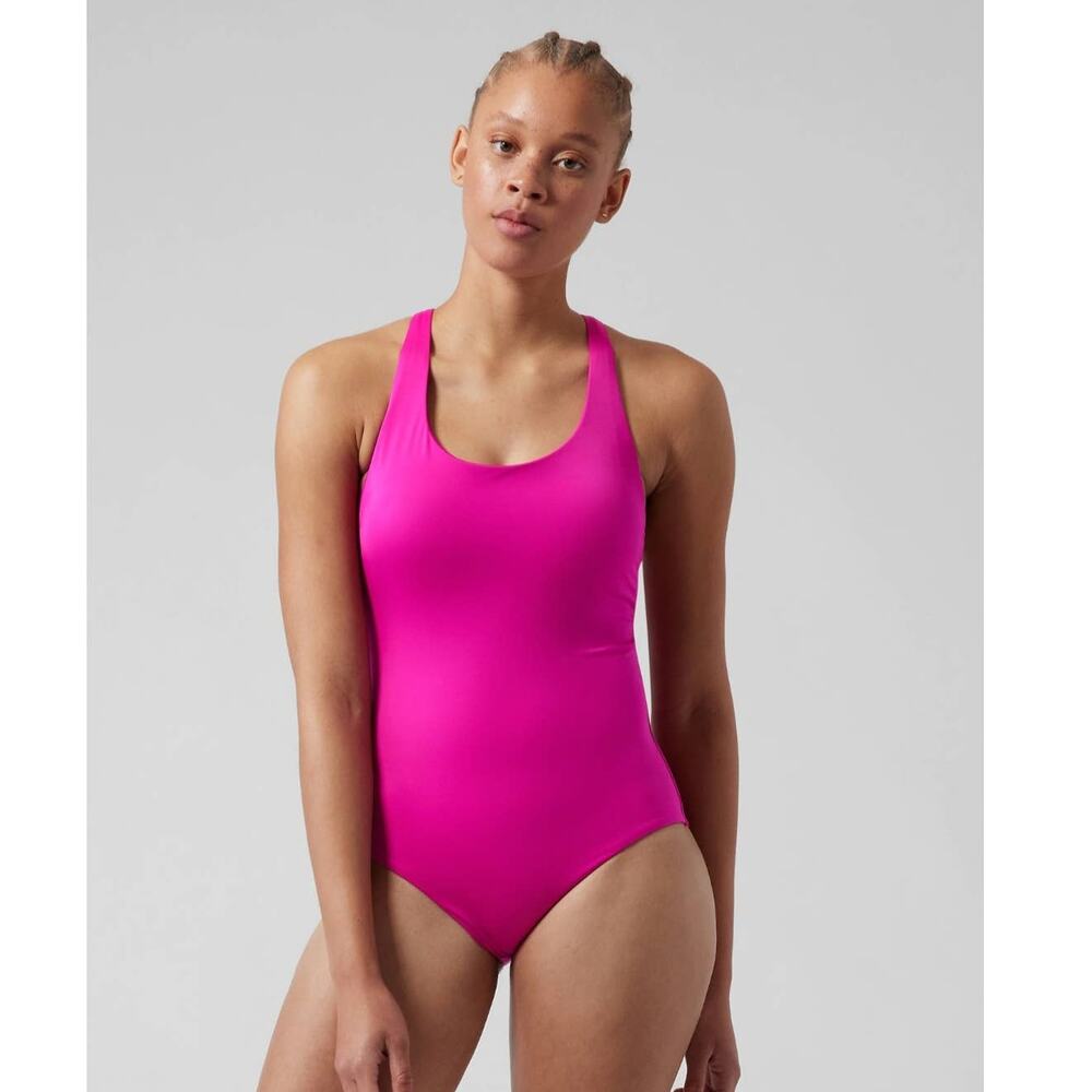 NWT Athleta Malibu one piece swimsuit - LARGE PETITE - Electric Fuchsia - LP